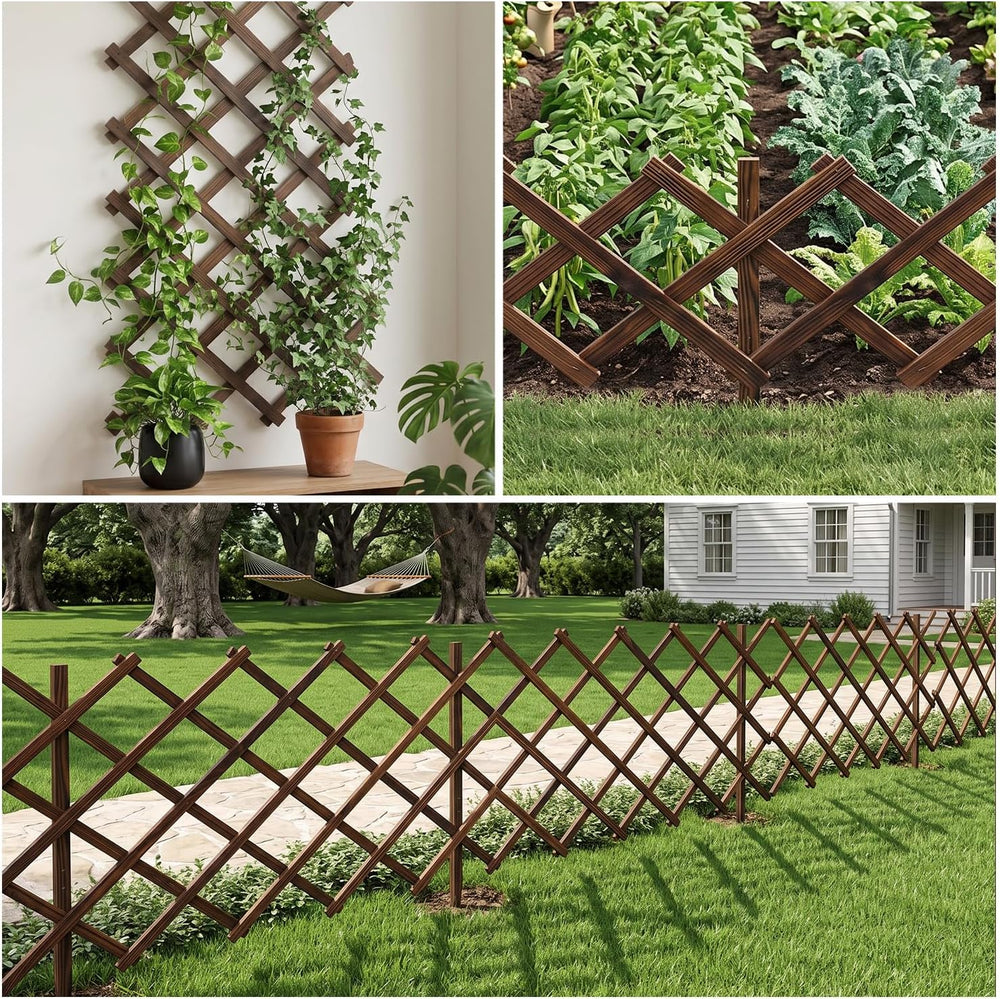 Avalution Decorative Garden Fence Outdoor,Total 12in(H) x 11.6 ft(L) 2 Pack