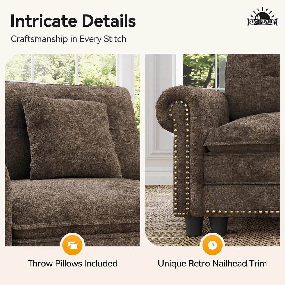 Modular Sectional Sofa Set Living Room 3-Piece Deep Seats