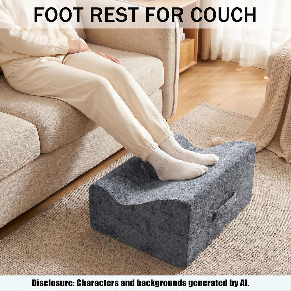 Large Foot Rest for Under Desk at Work, Footrest with Washable Cover for Offi...