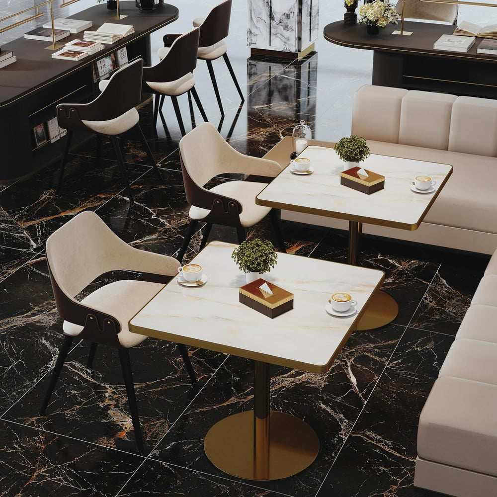 SSLine Marble Square Dining Table,31.5" Tulip Table Bistro Table for 2-4...