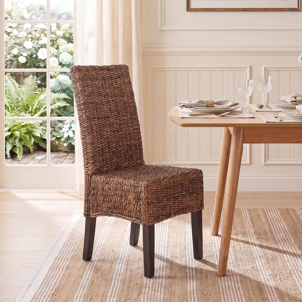 SAFAVIEH Avita Wood Dining Chair Set of 2, 18.5" Seat Brown SEA8012B