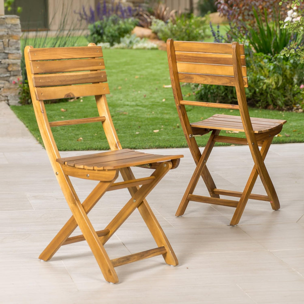 Christopher Knight Home Positano Outdoor Acacia Wood Foldable Dining Chairs, ...
