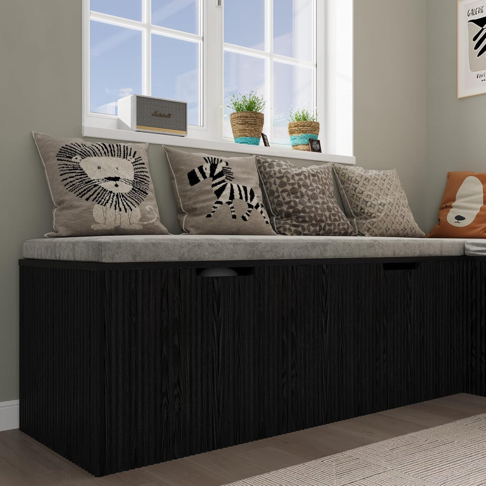 Bobve L-Shape Storage Bench with Cushion, Backless Corner Dining Bench, Kitch...