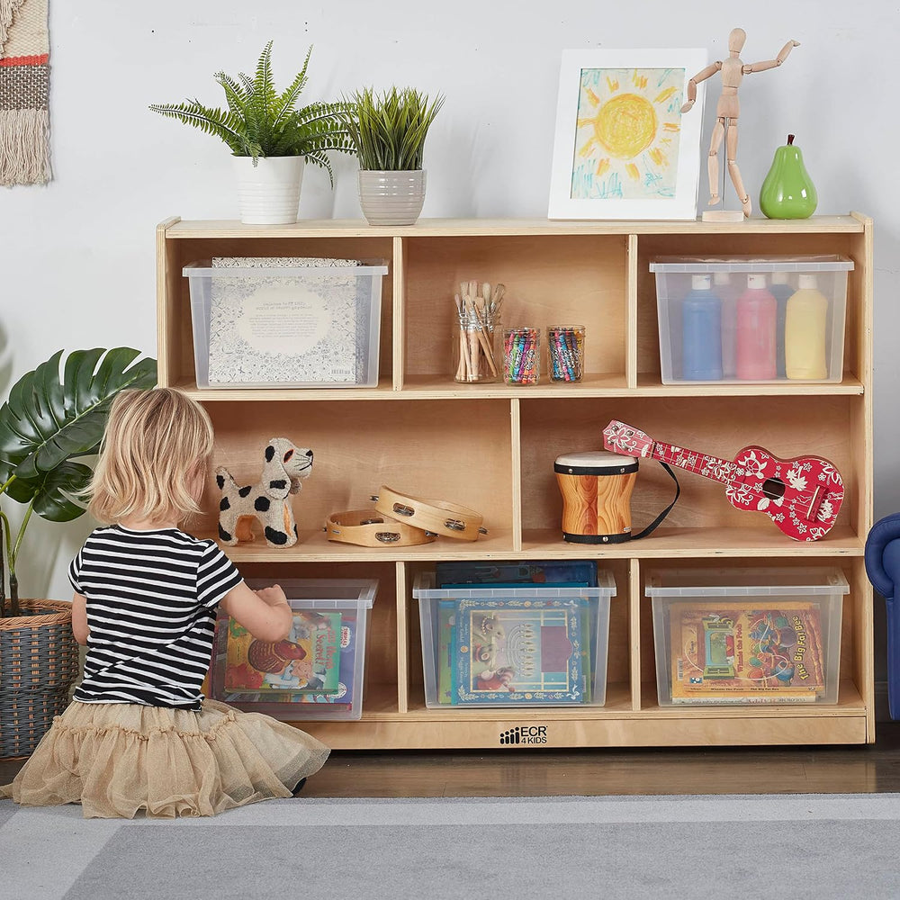 ECR4Kids 8-Compartment Mobile Storage Cabinet, Elementary, Classroom Furnitur...