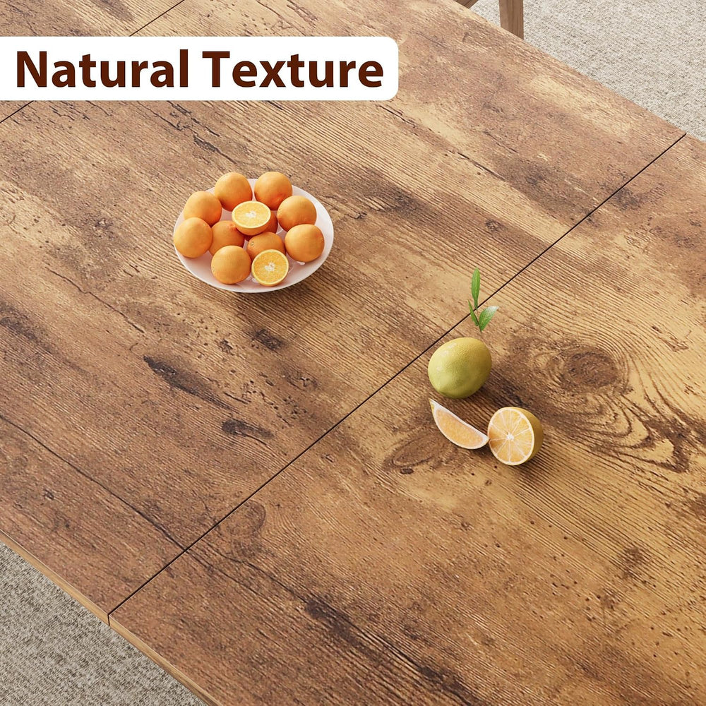 78.7" Industrial Rectangle Dining Table for 6-8 People, Modern Wood Dinn...