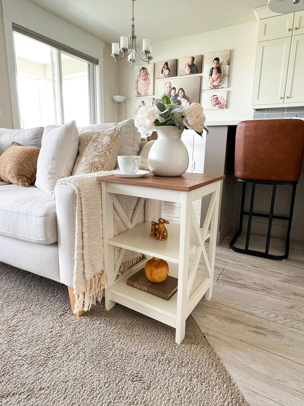 PHI VILLA End Table and Coffee Table Set for Living Room, Console Table