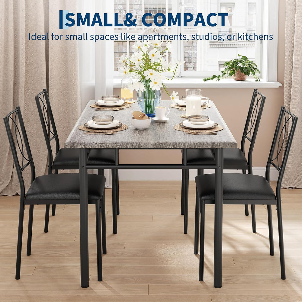 Garvee Dining Table Set for 4, Small Kitchen Table with Upholstered Chairs | ...