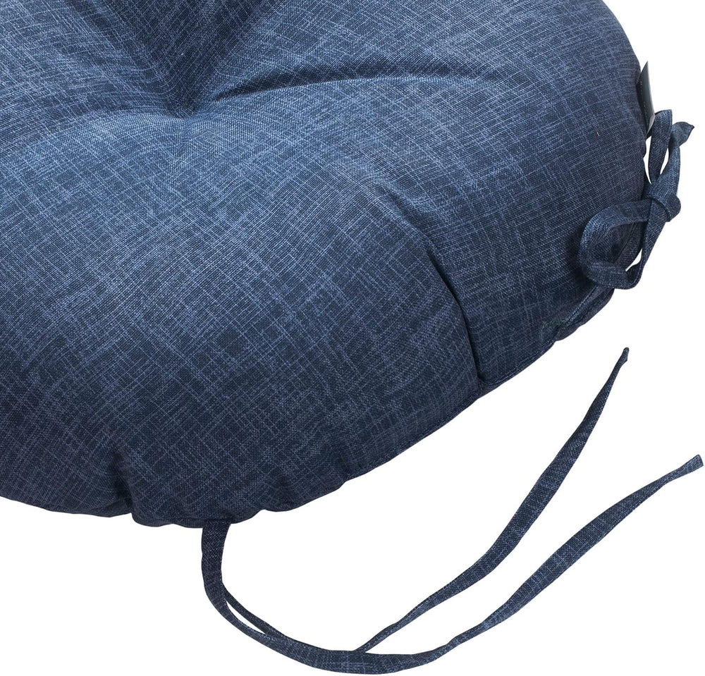 Magpie Fabrics Outdoor Round Bistro Seat Cushions with Ties Set of 2, Tufted ...