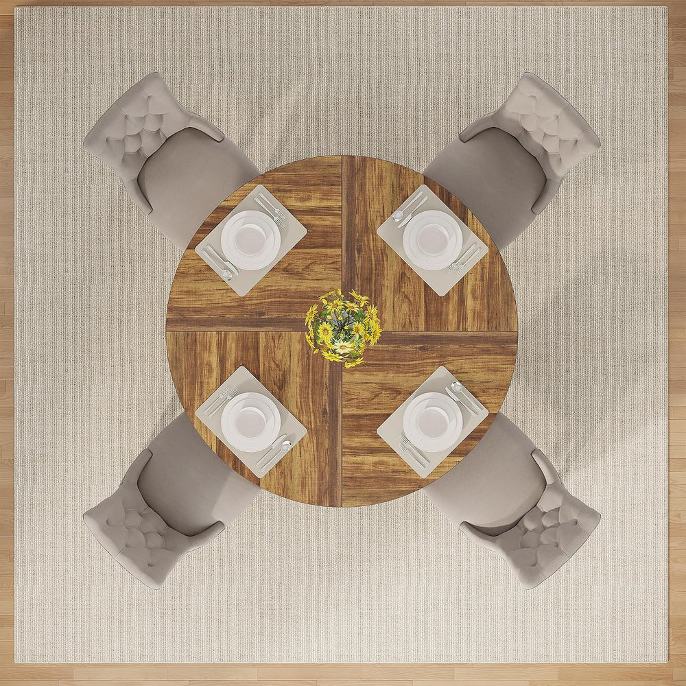 Tribesigns 47 inch Round Dining Table Wood Kitchen Table for Dining Room, 47&...
