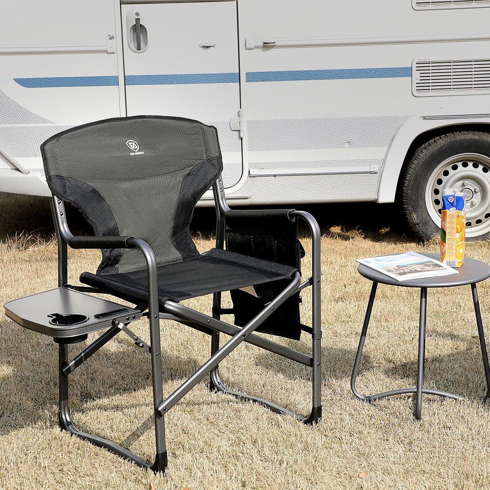 EVER ADVANCED Lightweight Aluminum Director Camping Chair, 350 lb Capacity | ...