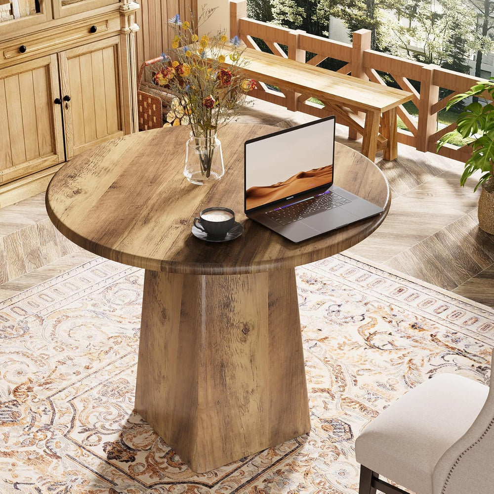 Tribesigns 31.5-Inch Round Dining Room Table for 2-4, Farmhouse Small Kitchen...