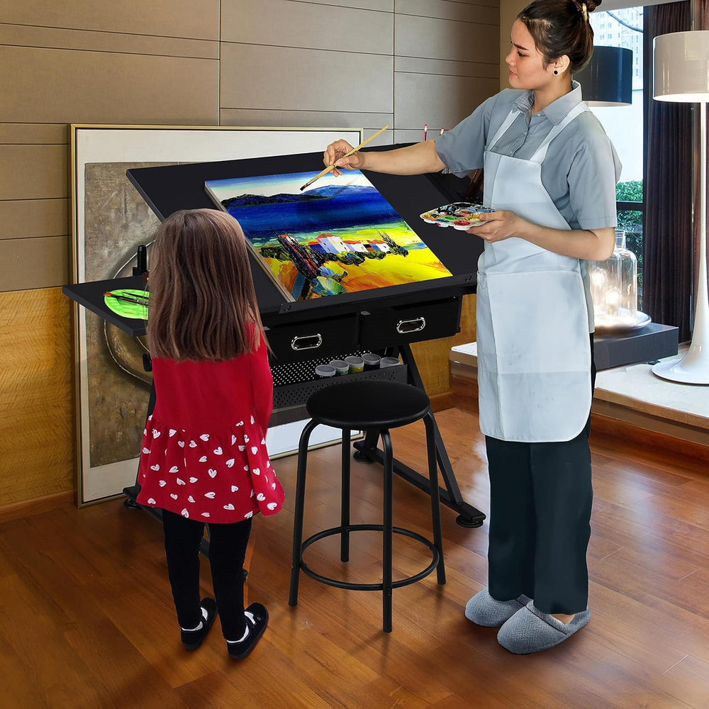 Yaheetech Art Craft Table Drawing Table Height Adjustable Drafting Desk Work ...