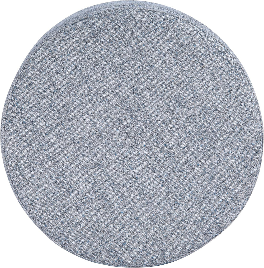 HomePop 24" Large Round Storage Ottoman - Blue Gray Woven Fabric