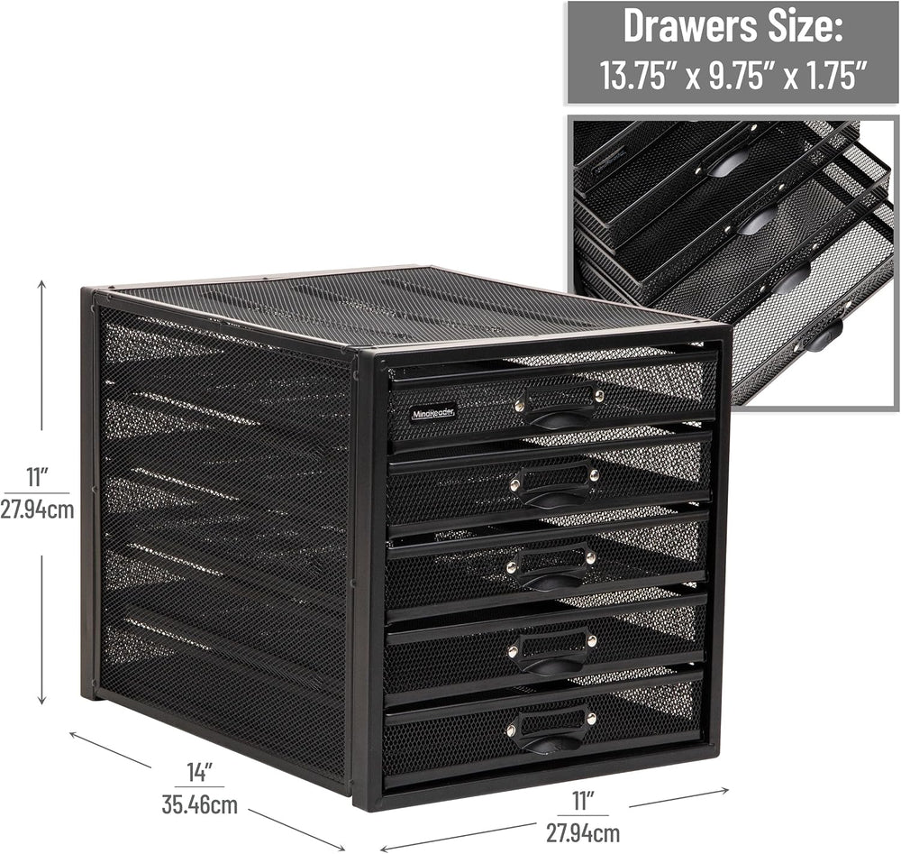 Mind Reader File Storage Drawers, Desk Organizer, Multi-Purpose, Crafts, Offi...