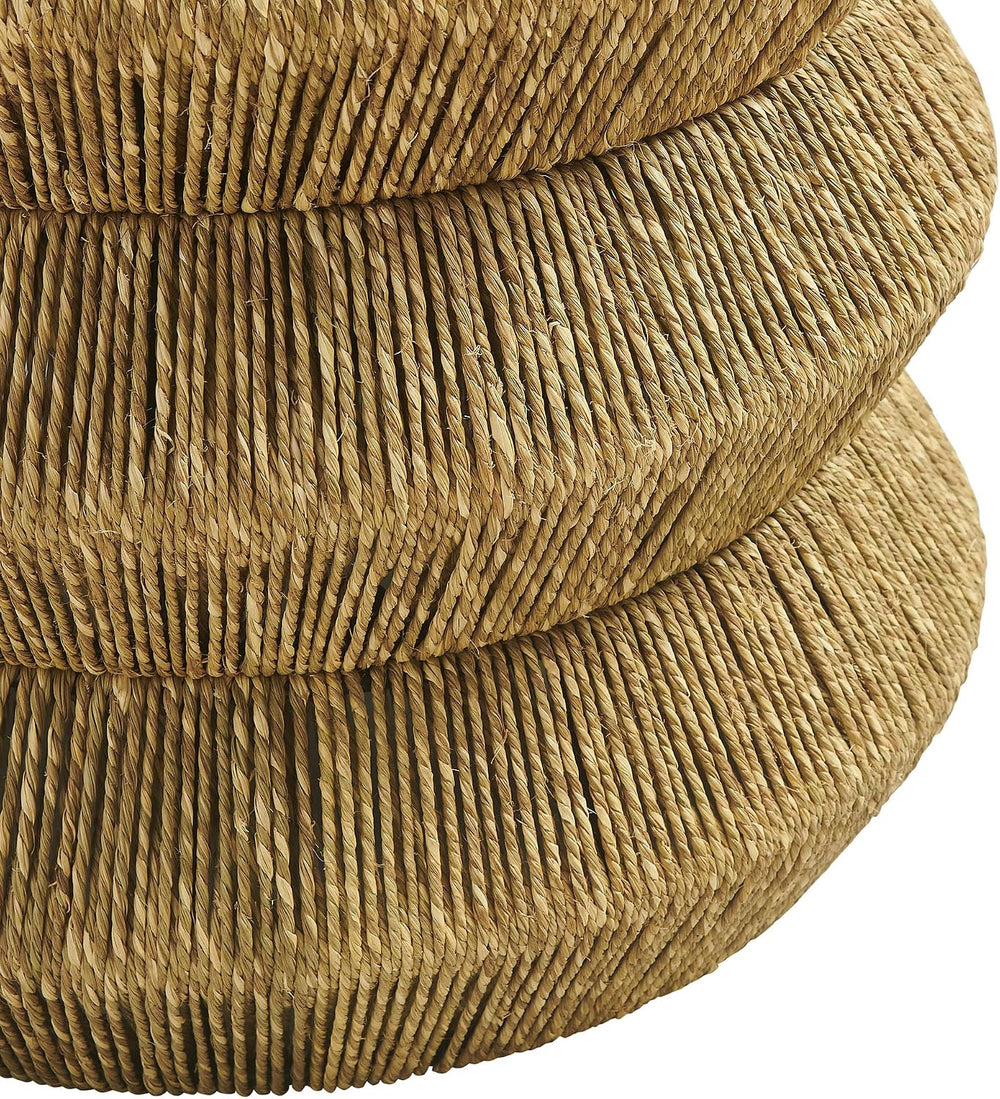 Modway Maris Hand-Woven Seagrass and Wood Round Side Table – 18 Inch Drum End...