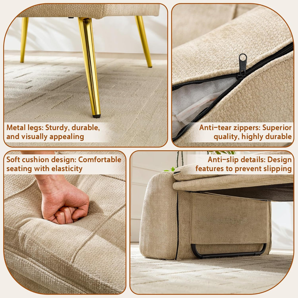 wanan 3-in-1 Convertible Sleeper Chair Bed, Futon Sofa Chair with Back Suppor...
