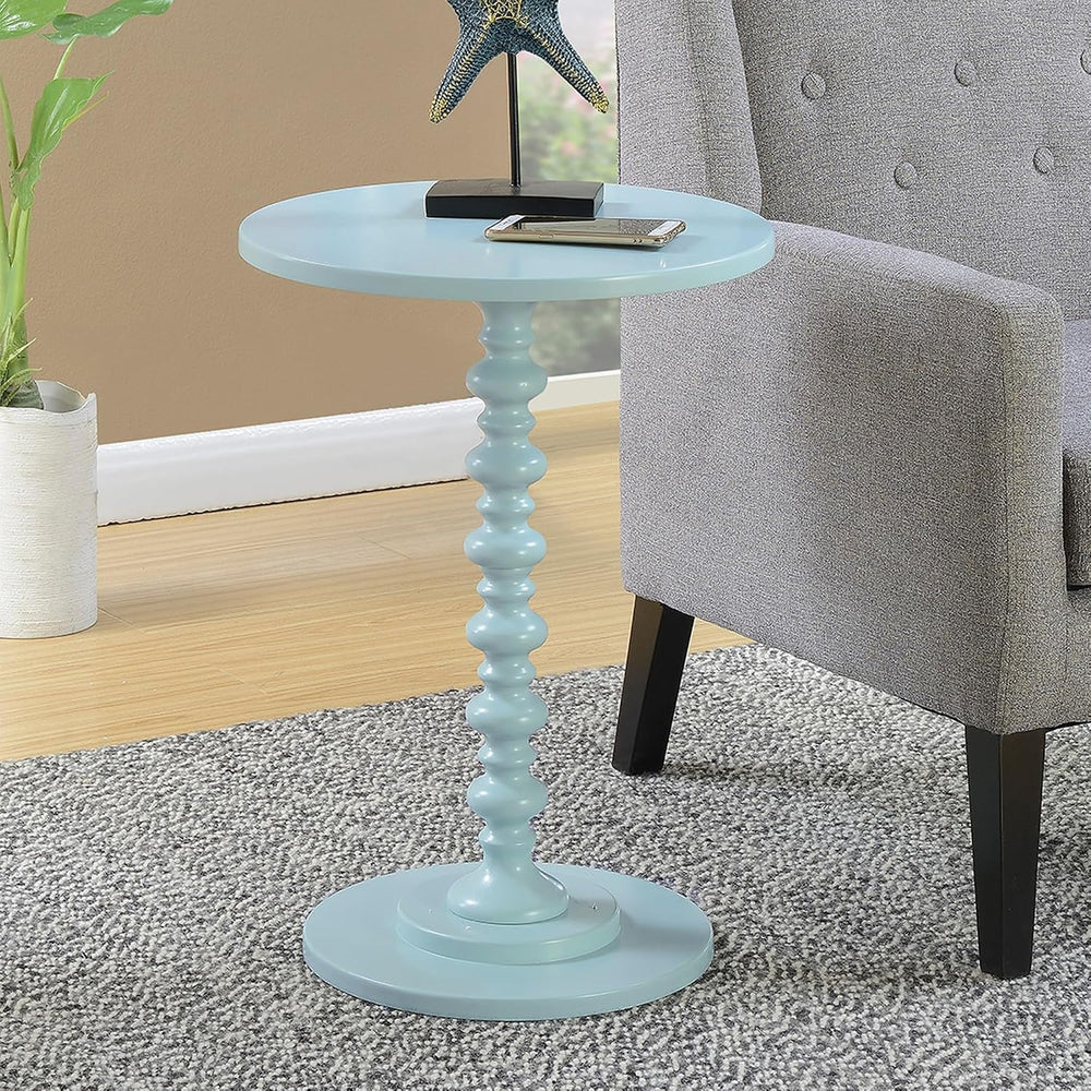 Pemberly Row Modern Spindle End Table, 24 in H x 17.75 in W, MDF and Solid Pi...