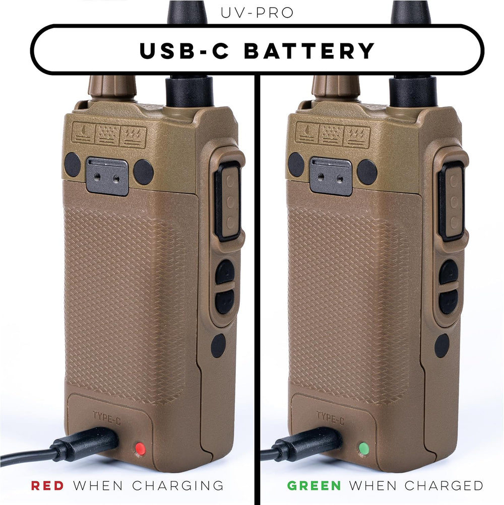 BTECH UV-PRO (TAN) IP67 Dual Band VHF/UHF Two-Way Radio - APRS, Bluetooth, GP...