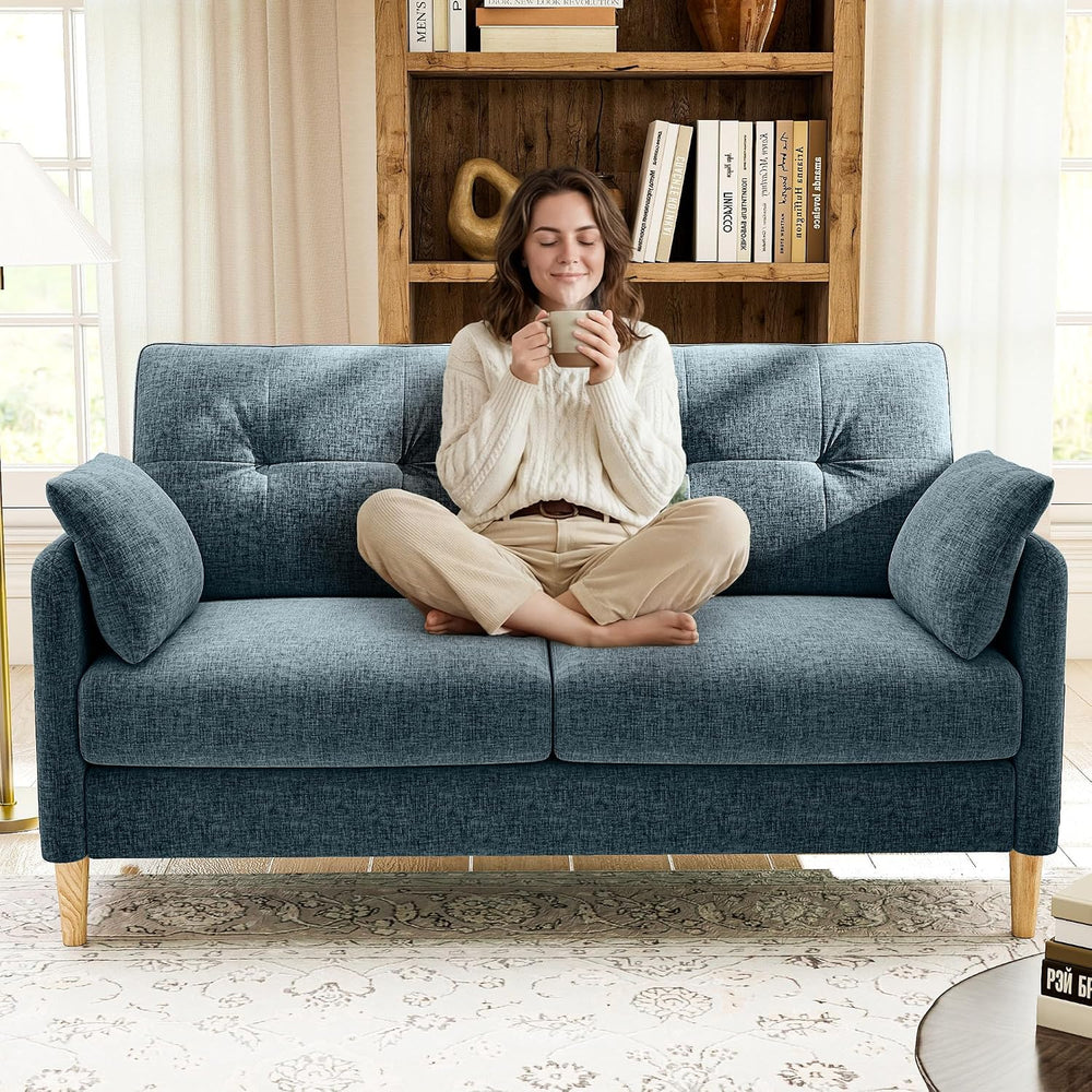 Ihanherry Loveseat Sofa, 64.6" Small Love Seat for Small Spaces, Soft Ch...