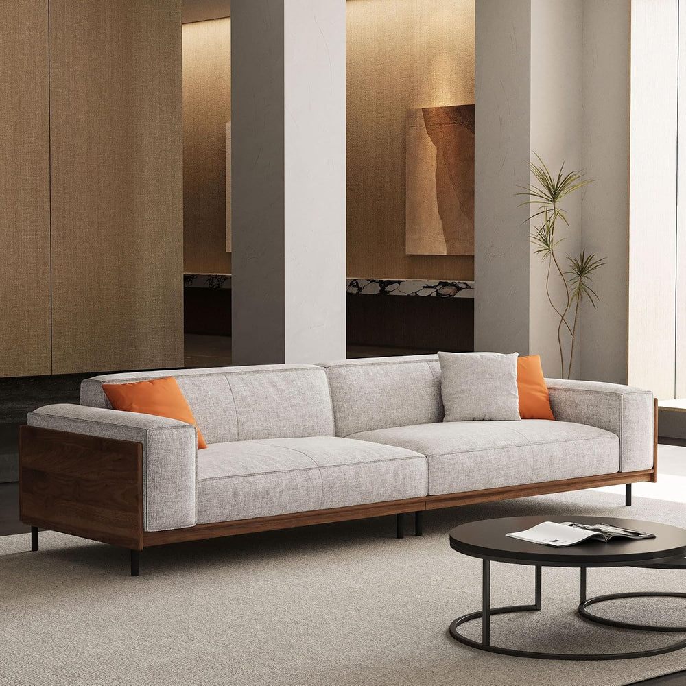 Modern 4-Seater Upholstered Fabric Sofa for Living Room, 111.8"