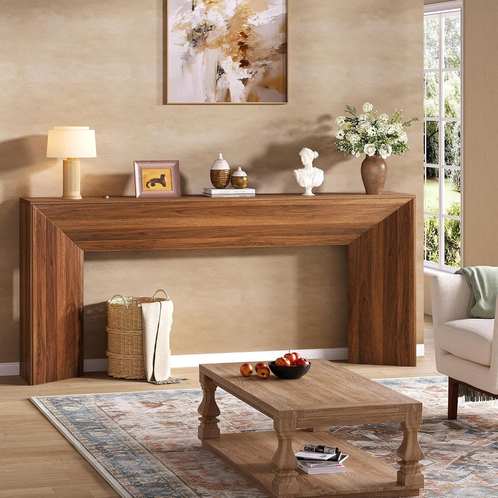 knoworld 70.9 Inch Long Console Table, Farmhouse Entryway Table with Sturdy T...