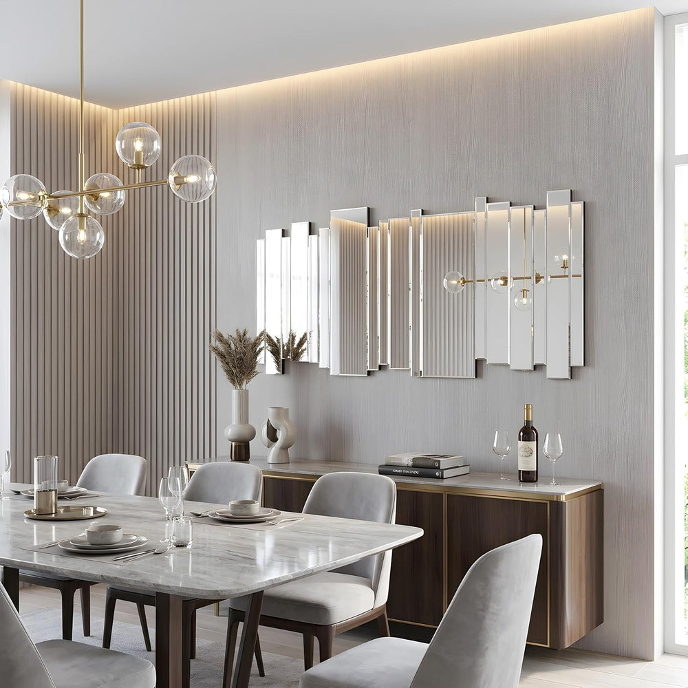 24×47 Inch Silver Large Decorative Mirrors, Art Grecian Venetian Mirror