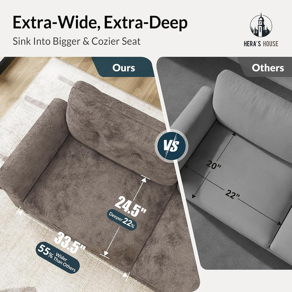 HERA'S HOUSE 150" Oversized U Shaped Modular Sectional Couch Living ...