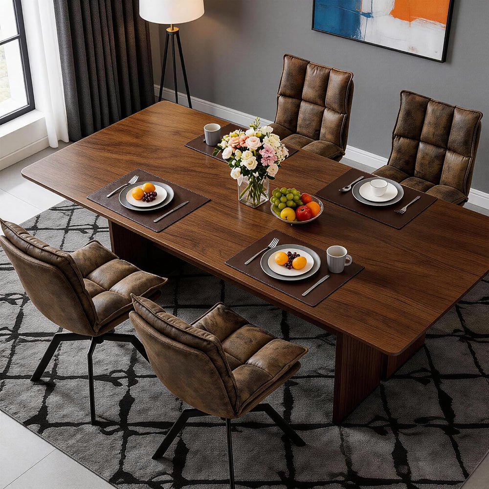 KEEZY Swivel Dining Chairs Set of 2, Mid-Century Modern Chairs with PU Leathe...