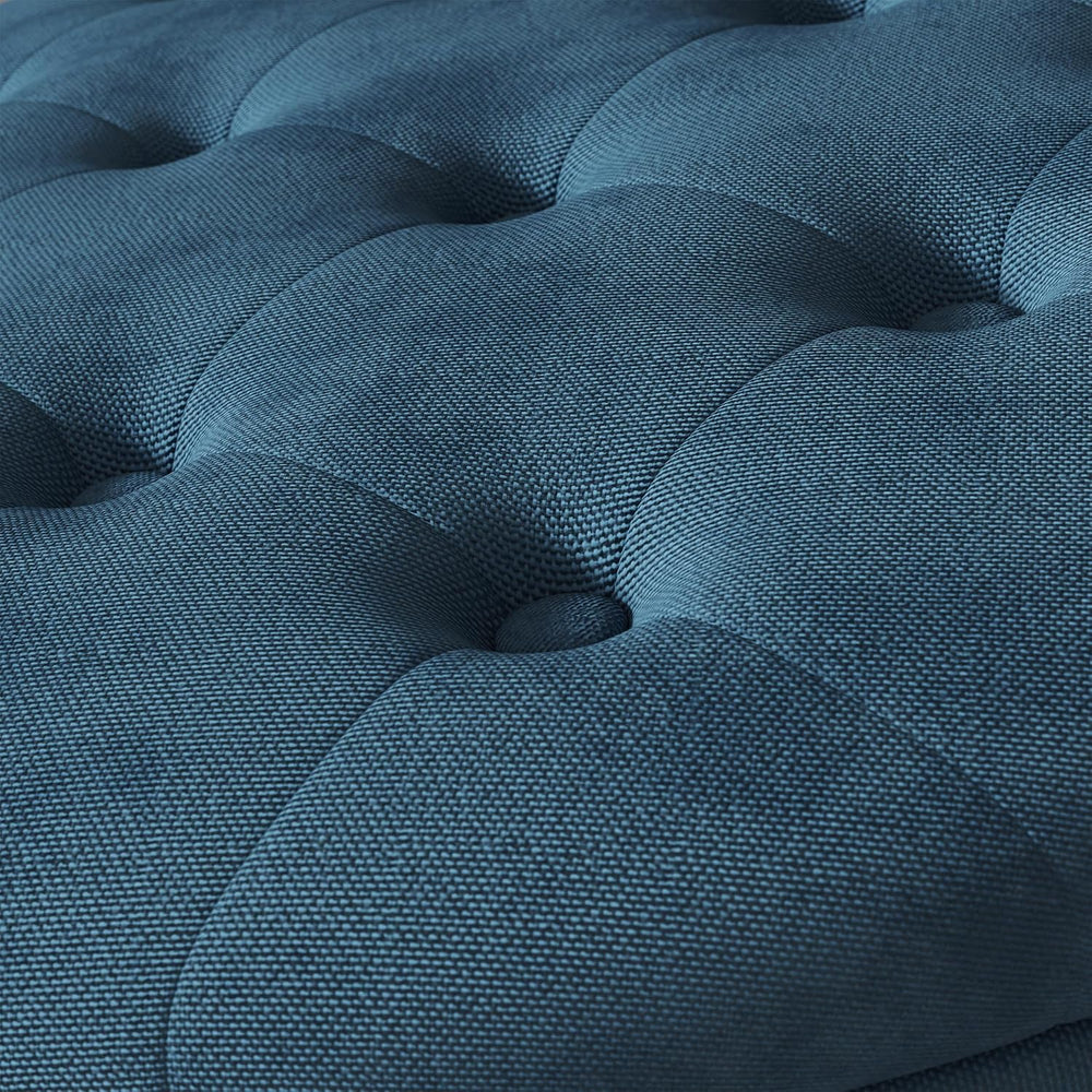 30 Inch Round Storage Ottoman,Modern Blue Tufted Ottomans,Circular Coffee Tab...