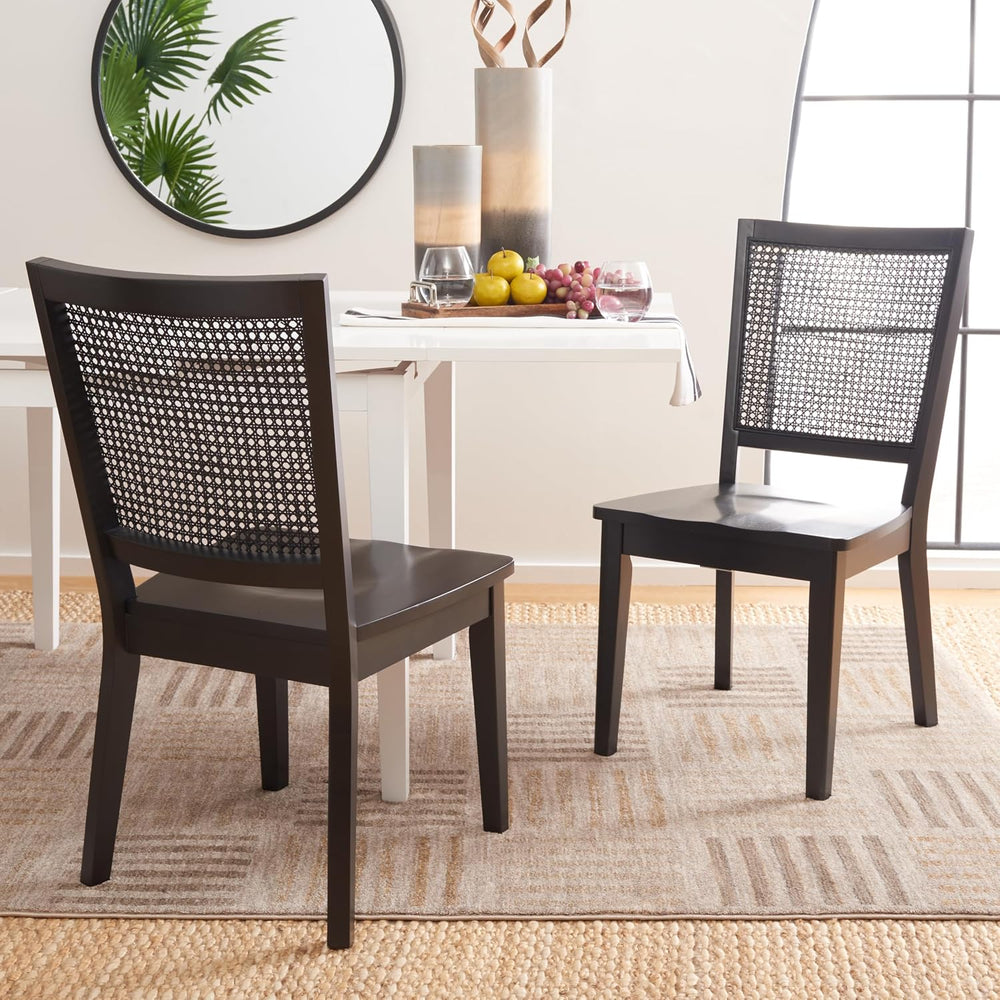 SAFAVIEH Home Collection Margo Coastal Black Dining Chair Set of 2