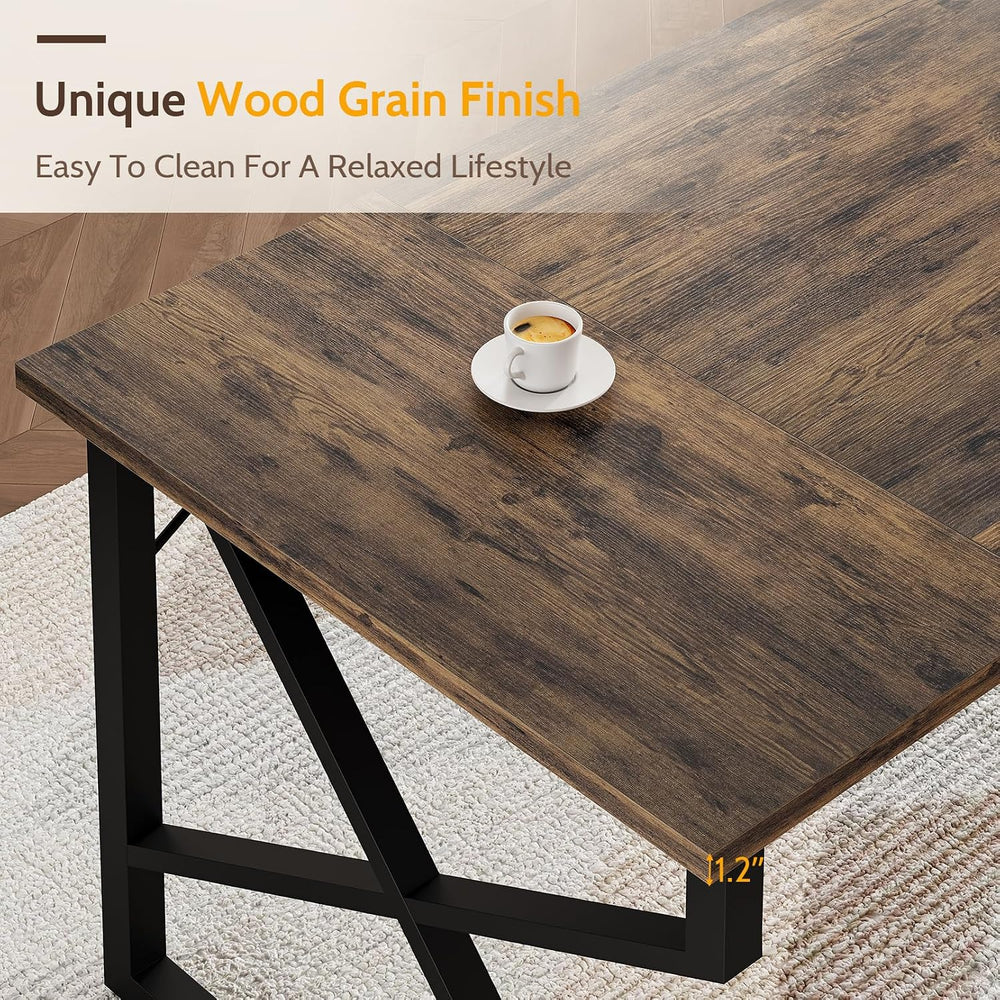71 Inch Executive Desk, Heavy Duty Computer Office Desk, Brown