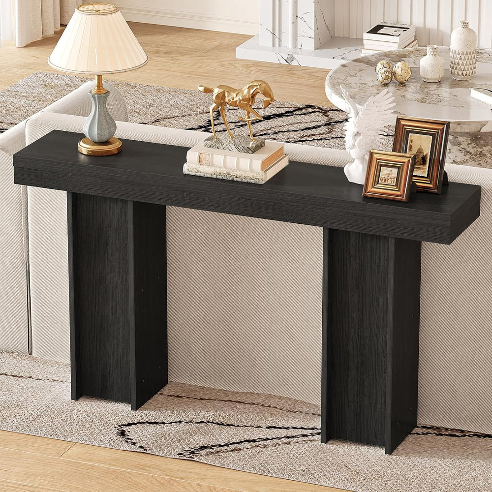 Modern Entryway Table, 55'' Wood Console Table with Storage Couch Tab...