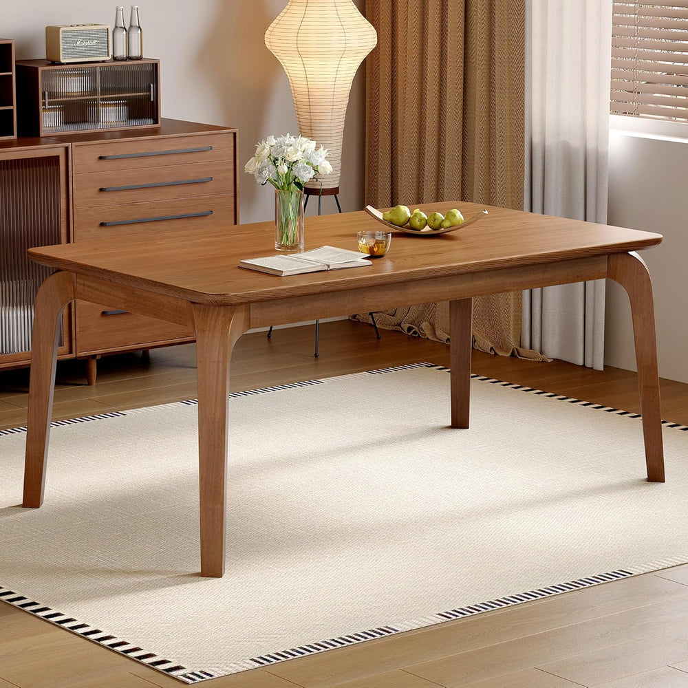 47'' Solid Wood Dining Table for 4 People, Modern Dining Table with C...