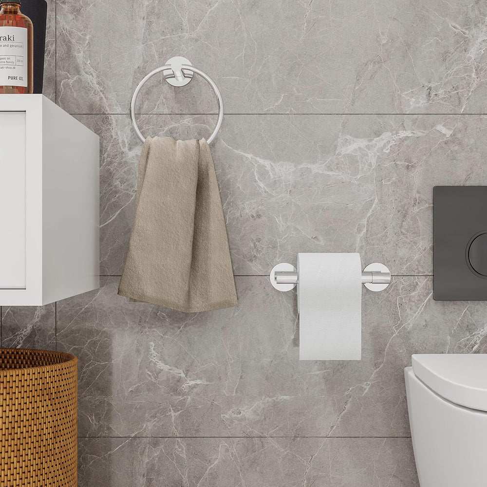 RARXTR Polished Finish Toilet Paper Holder & Towel Ring SUS304 Stainless ...