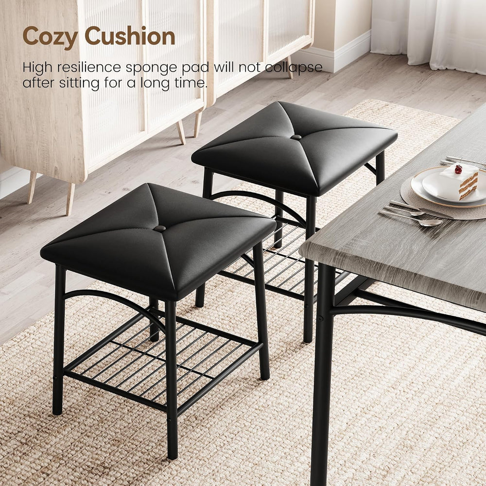 GAOMON Dining Table with Benches, Kitchen Table Set for 4, Dining Room Table ...