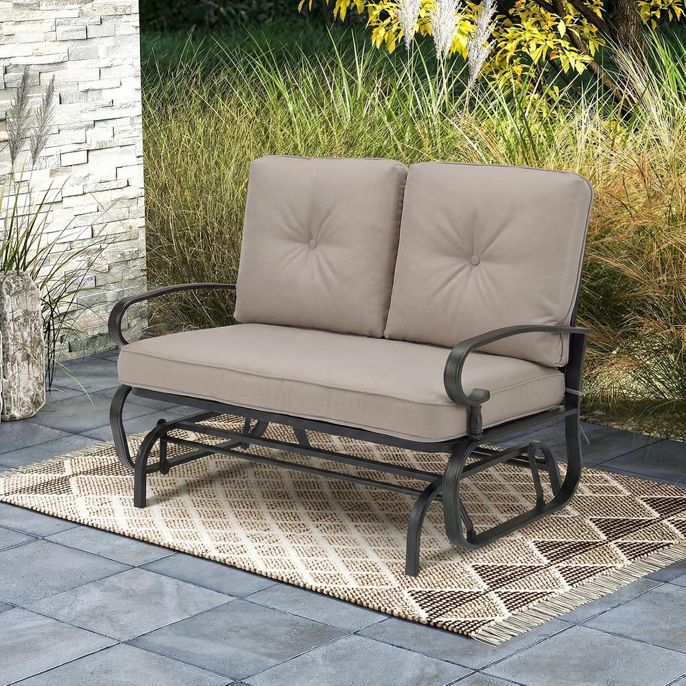 Tangkula Outdoor Swing Glider Chair, Patio Glider Bench for 2 Persons, Outdoo...