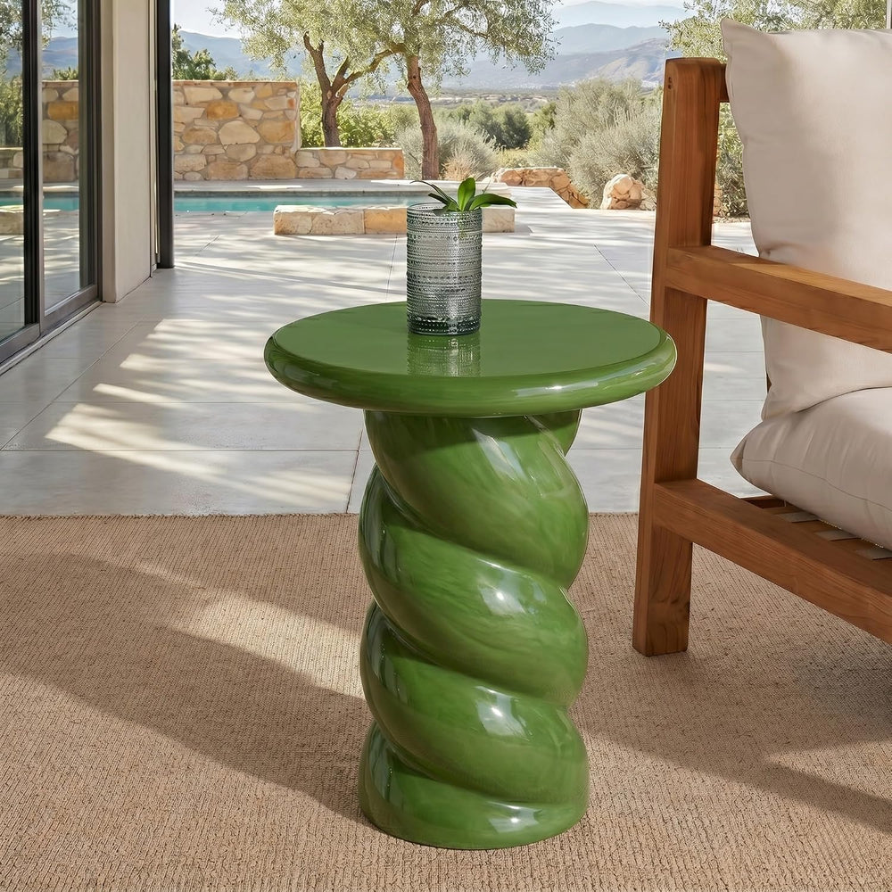 SAFAVIEH Couture Collection - Noelly Olive Green Concrete Accent Table, Conte...