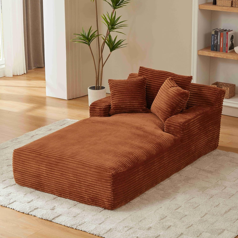 Tmsan Oversized Chaise Lounge Chair Indoor, 78.7" Extra Deep Floor Cordu...