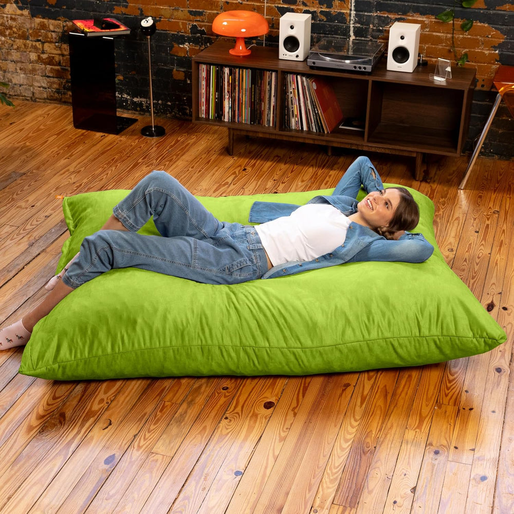 Jaxx Pillow Saxx 5.5-Foot - Huge Bean Bag Floor Pillow and Lounger, Lime