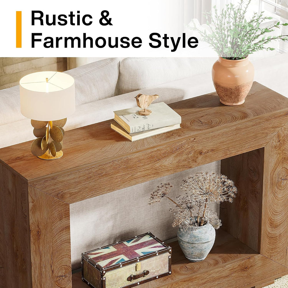 Tribesigns Farmhouse Console Table, 47 Inches Entryway Console Table with Sto...