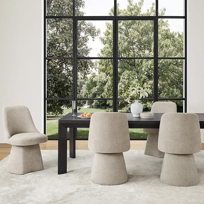 Swivel Dining Chairs Set of 2, Upholstered Mid Century Modern Deskchair with ...