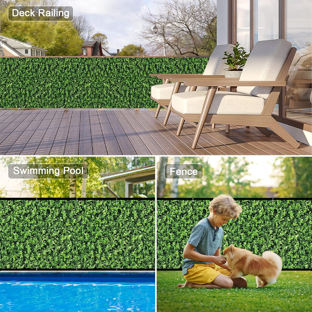 NAIMORUI Balcony Privacy Screen, 450 GSM PVC Fence Cover, 34 x 180 Inches
