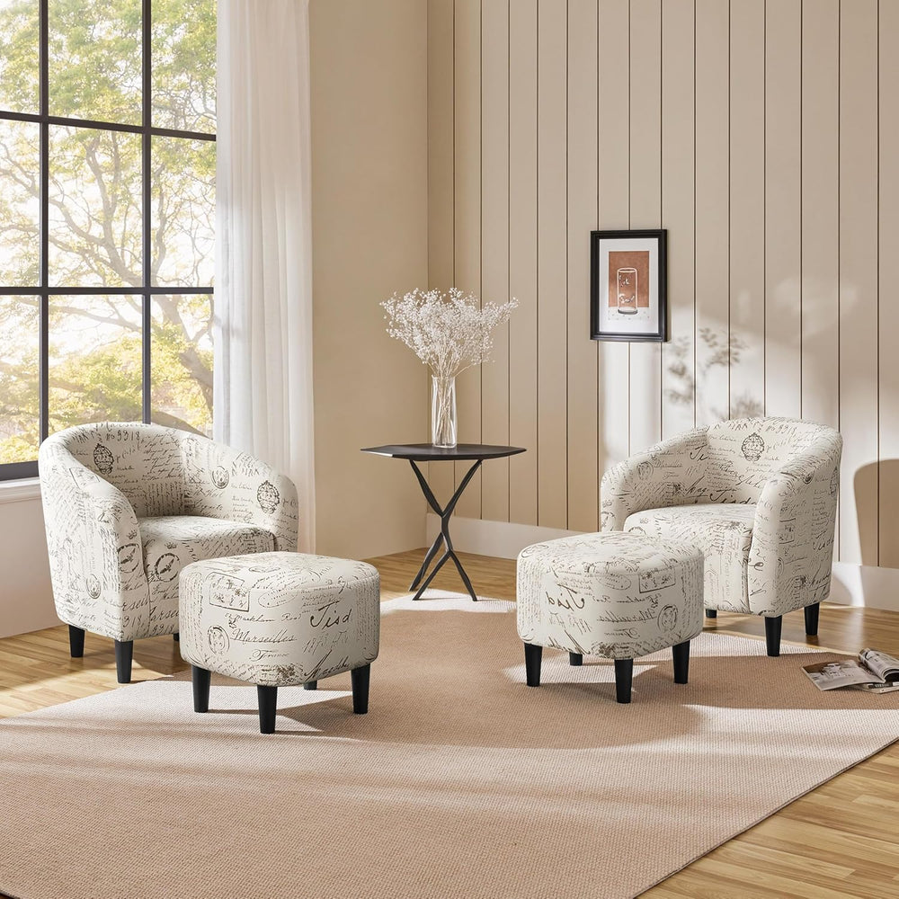 Yaheetech Compact Accent Chairs Set of 2 for Small Spaces, Letter Print