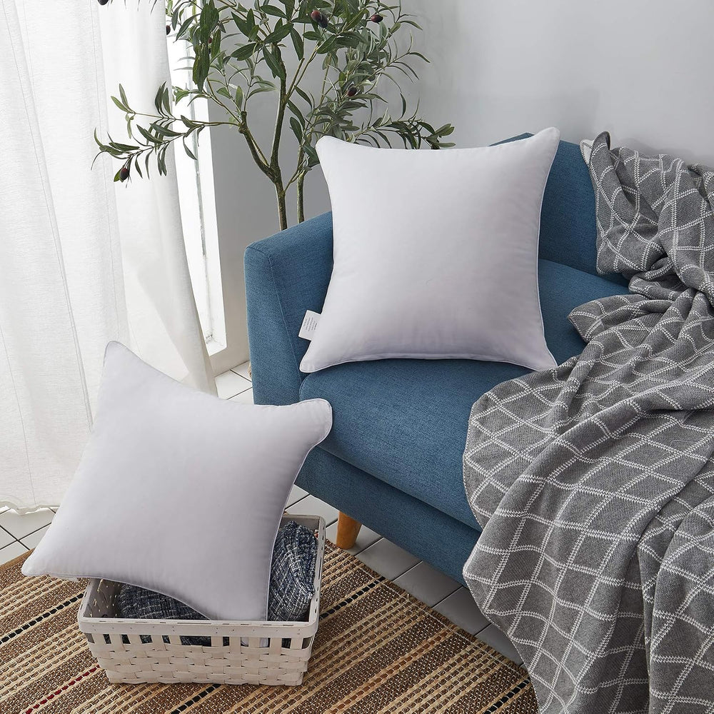 Oubonun 22 x 22 Throw Pillow Inserts (Set of 2) with 100% Cotton Cover - 22 I...