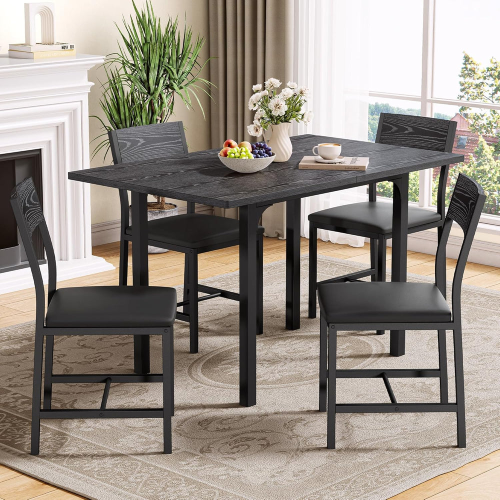 IRONCK Dining Table Set for 4, Extendable Kitchen Table Chairs Set of 4 | Din...