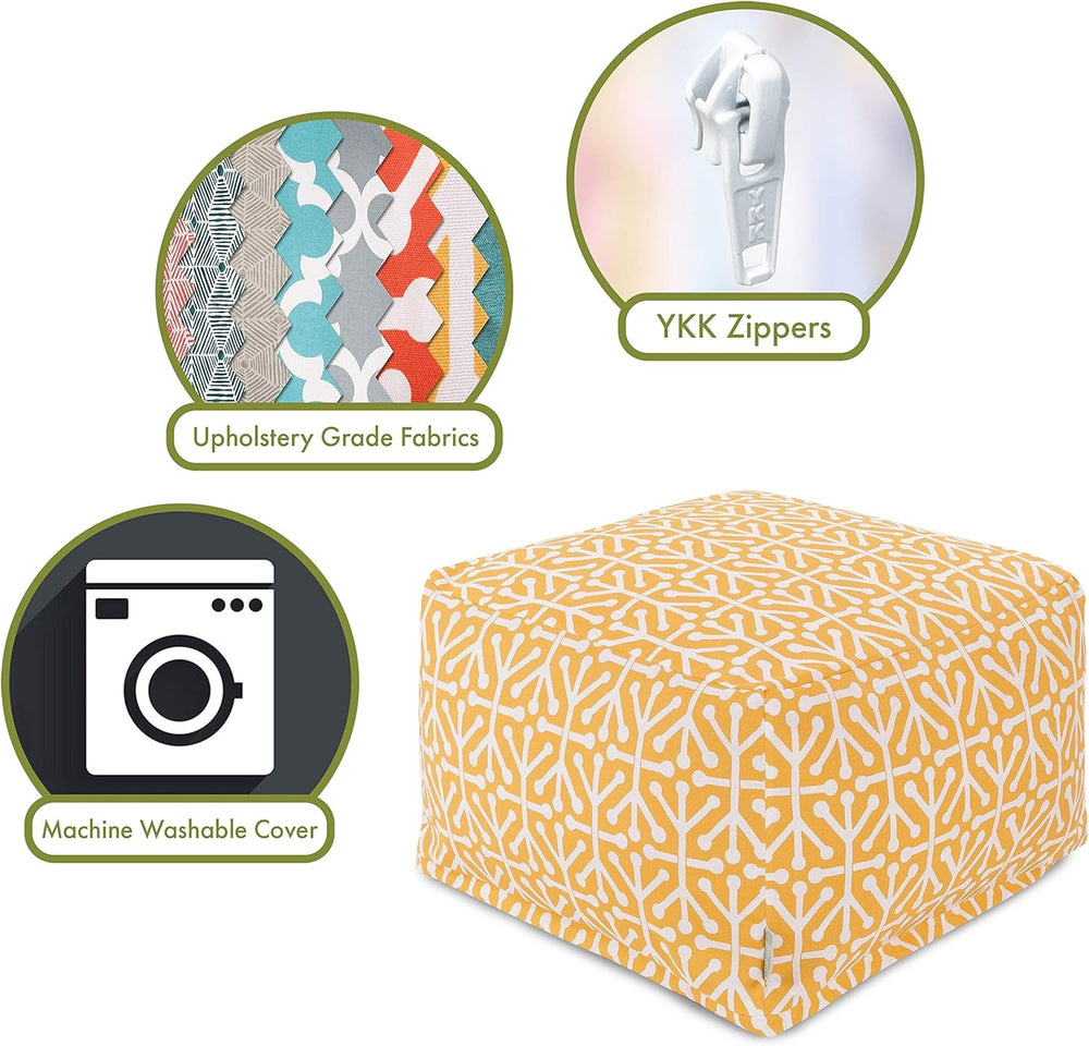 Majestic Home Goods Aruba Ottoman, Large, Citrus
