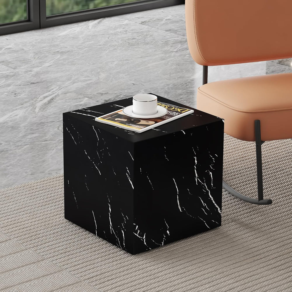 W15.7'' Modern Wood Square Side Table End Table for Living Room, No A...