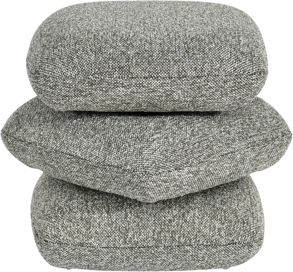 DUHOME 360°Swivel Upholstered Square Ottoman with Storage,Modern Boucle Ottom...