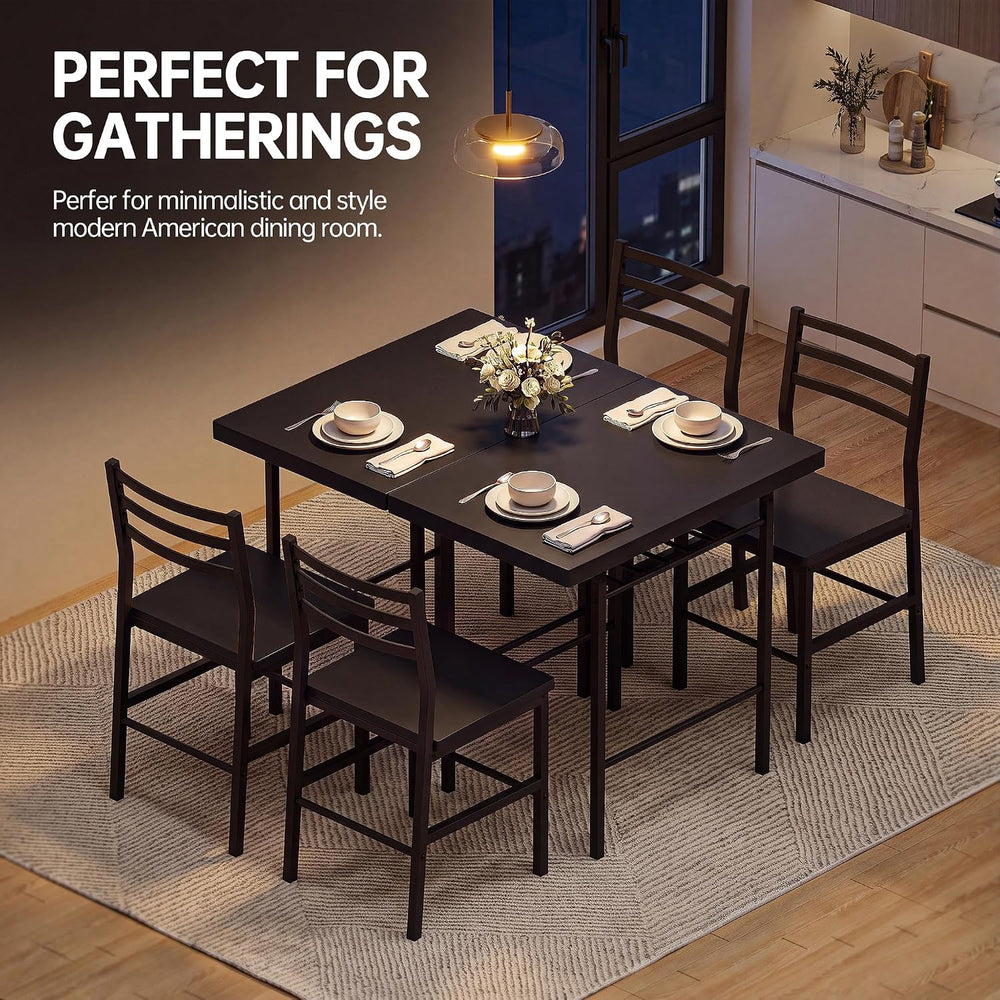 Furmax 3 Piece Kitchen & Dining Room Set, Dining Table Set for 2, Black |...