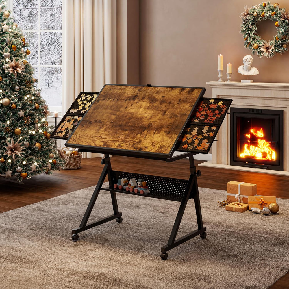 1500Pcs Jigsaw Puzzle Tables for Adults with 4 Trays,Black | Puzzle Board Tab...
